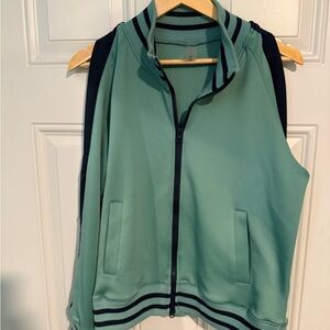 Women's Green Zip-Up Sweater